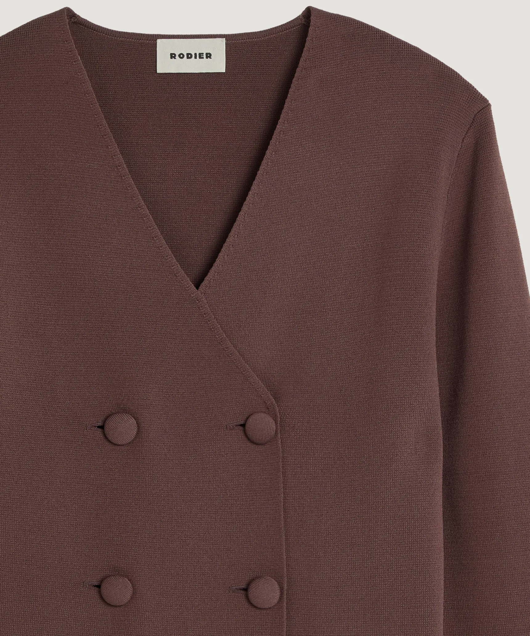 Best Rodier Veste en maille croisée marron écorce