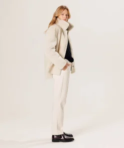 Discount Rodier Veste en peau lainée réversible beige camel