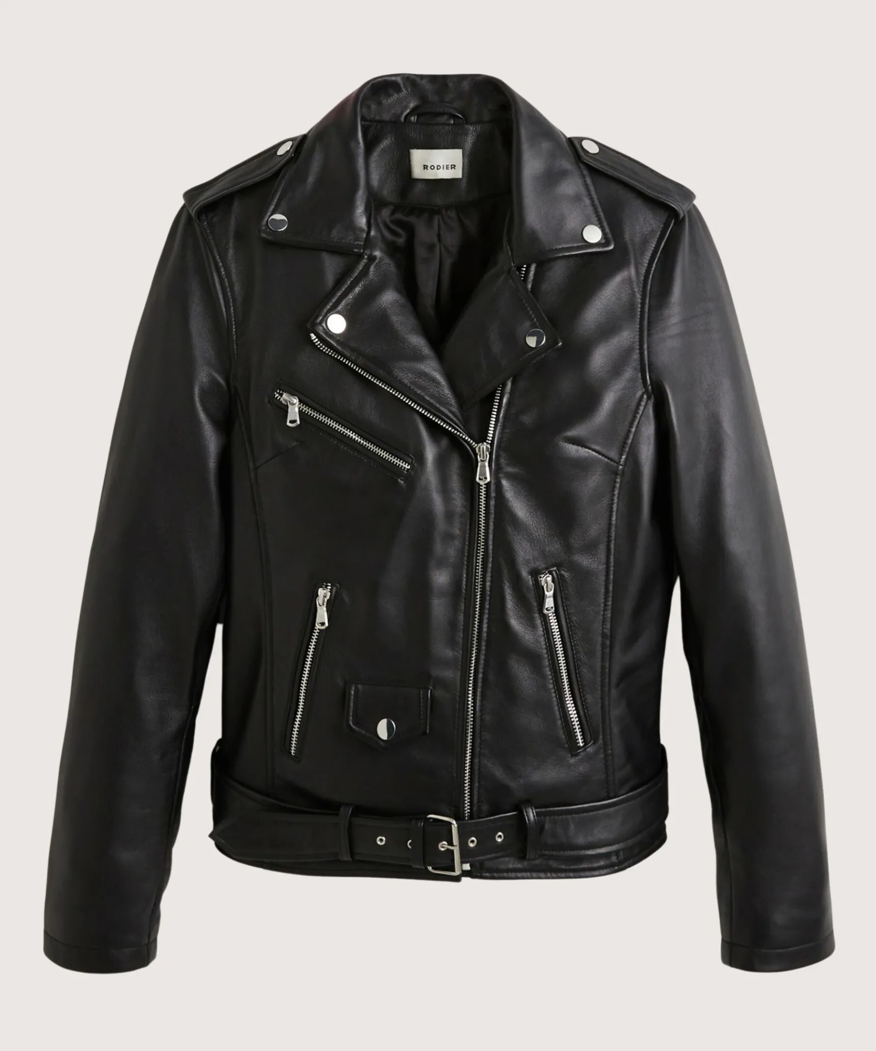 Online Rodier Veste perfecto en cuir bleu nuit